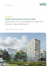 Tarifa Catálogo WILO 2024 Calefacción ACS Climatización Drenaje Aguas Residuales