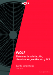 Tarifa Catálogo WOLF Enero 2024 Sistemas Calefacción Climatización Ventilación ACS